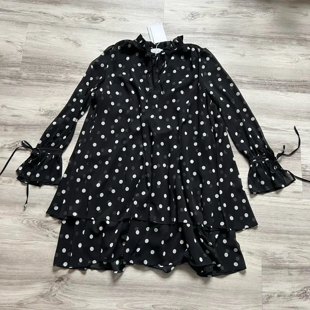 & Other Stories Black Polka Dot Dress - Picture 2 of 8